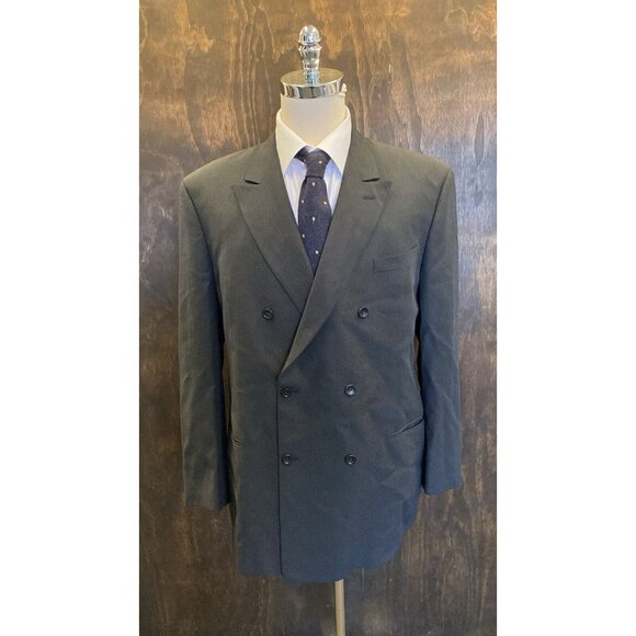 Armani Collezioni Black Double Breasted Wool Peak Lapel Sport Coat 46 L,All Products : American Fashion Style Bags On Sale